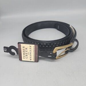 NWT Timber Creek Wrangler Men's Black Leather Belt 40 Western Cowboy Classic